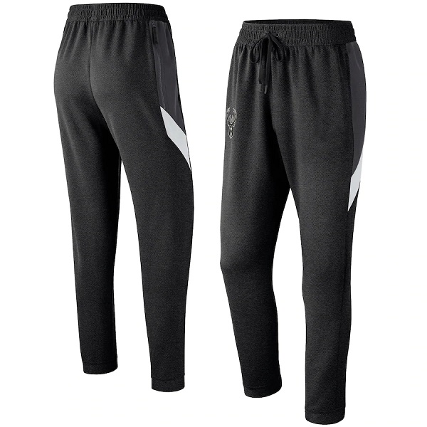 Men's Milwaukee Bucks Black Performance Showtime Basketball Pants - Click Image to Close